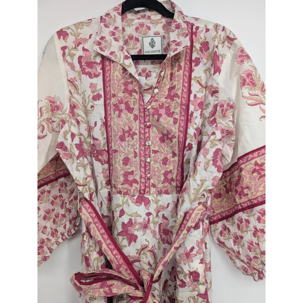 NWD Sue Sartor Long-Sleeve Flounce Mini Dress Size XL Pink Combo #MB438 - Picture 5 of 10